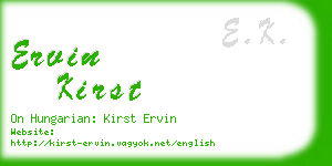 ervin kirst business card